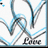 Animated icon with blue and gray abstract wave patterns on white background, displaying 'Love' text at bottom and 'I love you' text in red at top-right in second frame.