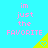 Pixelated text reads 'im just the FAVORITE' in pink on cyan background with yellow triangles containing hearts.