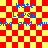 Red and yellow checkered background with blue text reading "Kate Loves some and Awome and Aw" in two identical sections, one section showing a pixelated orange overlay