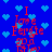 Blue background with light blue pixelated hearts and red text reading "I Love Fergie" in a pixelated font, with partial text "2007" and "Fergie" visible.