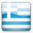 Static pixelated icon depicting the Greek flag with nine horizontal stripes alternating light and dark blue, a white cross on a light blue square in the top-left corner, and a blue rectangle on the right side.