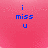 Pixelated blue text on pink background reads 'i miss u' left and 'mikky <3' right with heart symbol.