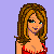 Pixelated image of a woman in red top and blue pants with text below reading 'im a Gymnast' on left, 'that what I do' in middle, 'Got a Problem' on right.