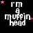 White text reading "i'm a muffin head" on black background with pink and purple stars, animated to shift star positions across frames.