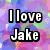 Pixelated icon with purple-pink background displaying 'I love Jake' text, date '10-29-07', and three heart symbols.