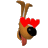 Animated cartoon dog with brown fur, black nose, red tongue, and red heart-shaped bow on head; the mouth opens and closes in a cycle.