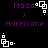 Purple text 'Maddi' and 'Hurricane' with white square icons on black background, alternating between two icon states.