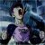 Pixelated static image of a figure with dark hair, light skin, and a purple shirt with dark sleeves against a blue-gray background.