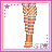 Pixel art of 16 buddy icons featuring a blonde woman with blue eyes and pink text "starry eyed" in various poses and full-body views