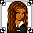 Pixel art contact sheet showing multiple frames of a female character in black and white outfit with brown hair, including full-body, torso-only, legs-only, and text panels reading "too hott" and "to touch".