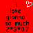 Red background with black pixelated text reading "i love gionna so much 2*3*07" and a white pixelated heart symbol above the text.