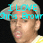 Pixelated image of a person wearing a light gray cap and yellow-and-white striped shirt with cyan text overlays.