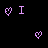 Animated contact sheet of a 4x4 grid showing sequential frames of an 'I Love You' text animation with pink hearts on black background, each frame displaying incremental text growth and heart placement changes.