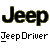 Pixelated text 'Jeep' in dark green with yellow outline above smaller white pixelated text 'JeepDriver' on gray background.