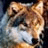 Pixelated close-up of a dog's face with brown and white fur, dark eyes, and a black nose against a blurred background.