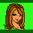 A 3x3 contact sheet of pixel art frames showing a cartoon woman with brown hair in various poses and close-ups, alongside text elements for "St. Patty's Day" on green backgrounds.