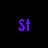Pixelated text and a green cartoon character on black background with colored letters.