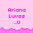 Pixelated pink background with repeated text 'Ariana Luvss ..U' in bright magenta, separated by a jagged pink border and gray section.
