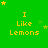 Green background with yellow text "I Like Lemons" and scattered stars in multiple positions