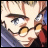 Pixelated anime-style character face with glasses, red and blue clothing, and text reading 'Anime IM' and 'c0m' on black background.