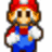 Pixelated character in red cap and blue overalls points right on white background, with red and gray text reading "Must Stop Browser" and "Mama-Mia!"