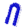 A blue U-shaped icon with white inner lines animates through six distinct poses against a gray background, showing varying curvature and orientation.