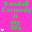 Green text reading "Kendall Carmody is my life" on a bright pink background with white star icons, arranged in a pattern