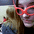A person with light brown hair wears large red glasses; adjacent text reads 'crazy glasses hell yea hell yea!' in red pixelated font.