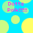 A static image with a bright blue background featuring scattered light green and yellow circles, each containing the text "Dotta Polk!!!!!" in pink pixelated font.