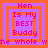 Four identical pixelated display layered text within nested squares, each showing "Hen Is My BEST Buddy" in pink text on purple and orange backgrounds