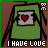 A 4x4 grid of pixel art frames showing a green shirt with a heart emblem and changing text below, arranged as an animated contact sheet.