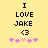 Yellow background displays black text "I LOVE JAKE <3" with pink heart symbols below, showing animation changes in heart positions.