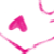 Animated pink heart-shaped icon with text variations 'love', 'love you', and 'love you babe' in pixelated font on white background.