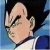 Pixelated close-up of a character with dark hair and light skin, wearing a white top against a blue background.