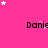 A bright pink background with multiple instances of the name "Danie" in black text, surrounded by white and pink star shapes in various positions.