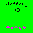Green background displays 'Jeffery' text above '<3' symbol and pink/purple flower icons with one gray flower in the center.