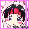 Chibi-style anime character with black hair, red headband, blue eyes, and pink cheeks in a light-colored hooded outfit.
