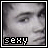 11 identical grayscale images showing a person's face with the word 'SEXY' in pixelated text below, arranged in four and three