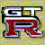 Pixelated static icon with stylized 'GTR' text in white and red on a multicolored pixel background.