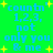 Green background with blue pixelated text repeating 'counti 1,2,3, not only you & me' and yellow star shapes scattered throughout.