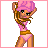 Pixel art contact sheet showing a 6-frame animation of a cartoon woman in pink bikini and hat transitioning into the Playboy bunny logo, with all frames having solid white backgrounds.