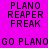 Pixelated text on a bright pink background with repeated phrases and partial words in black block letters.