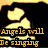 Pixelated icon with black background and yellow text displaying 'Angels will be singing', 'Ah la la la', and 'I la la la Love You' across frames.