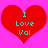 Two identical red heart shapes on a bright pink background, each containing cyan text reading "I Love Val" in pixelated font.