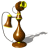 Animated sequence of a brown hookah with yellow accents, showing subtle shadow shifts across frames.