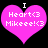 Two identical pink heart-shaped icons with white text reading "I Heart<3 Mikeee!<3" on a black background, each featuring pixelated edges.