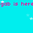 Cyan background with repeating pink text 'gab is here' and scattered white stars; right edge shows partial gray rectangle.
