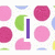 Animated icon with four distinct sections: top-left pink and green circles, top-right heart-shaped '<3' on pink polka dots, bottom-left 'you' text on multicolored squares, bottom-right gray area.