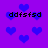 Purple background with scattered blue hearts and repeated black text 'ddfsfsd' in four positions.