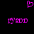 Pixelated pink heart symbol above two identical pixelated text strings on black background.